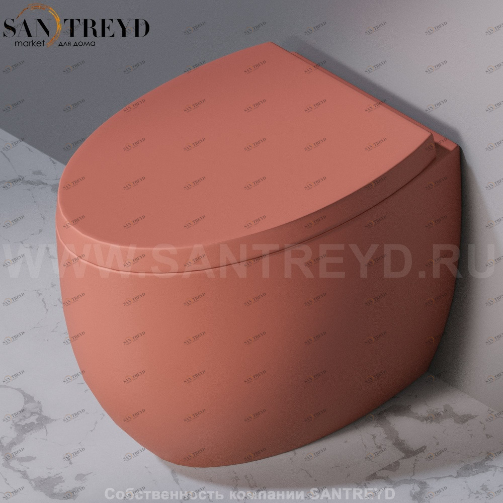 S541T0R0V6.142 Приставной унитаз напольный Розовый A. e T. Italia OVAL Италия AeT ITALIA