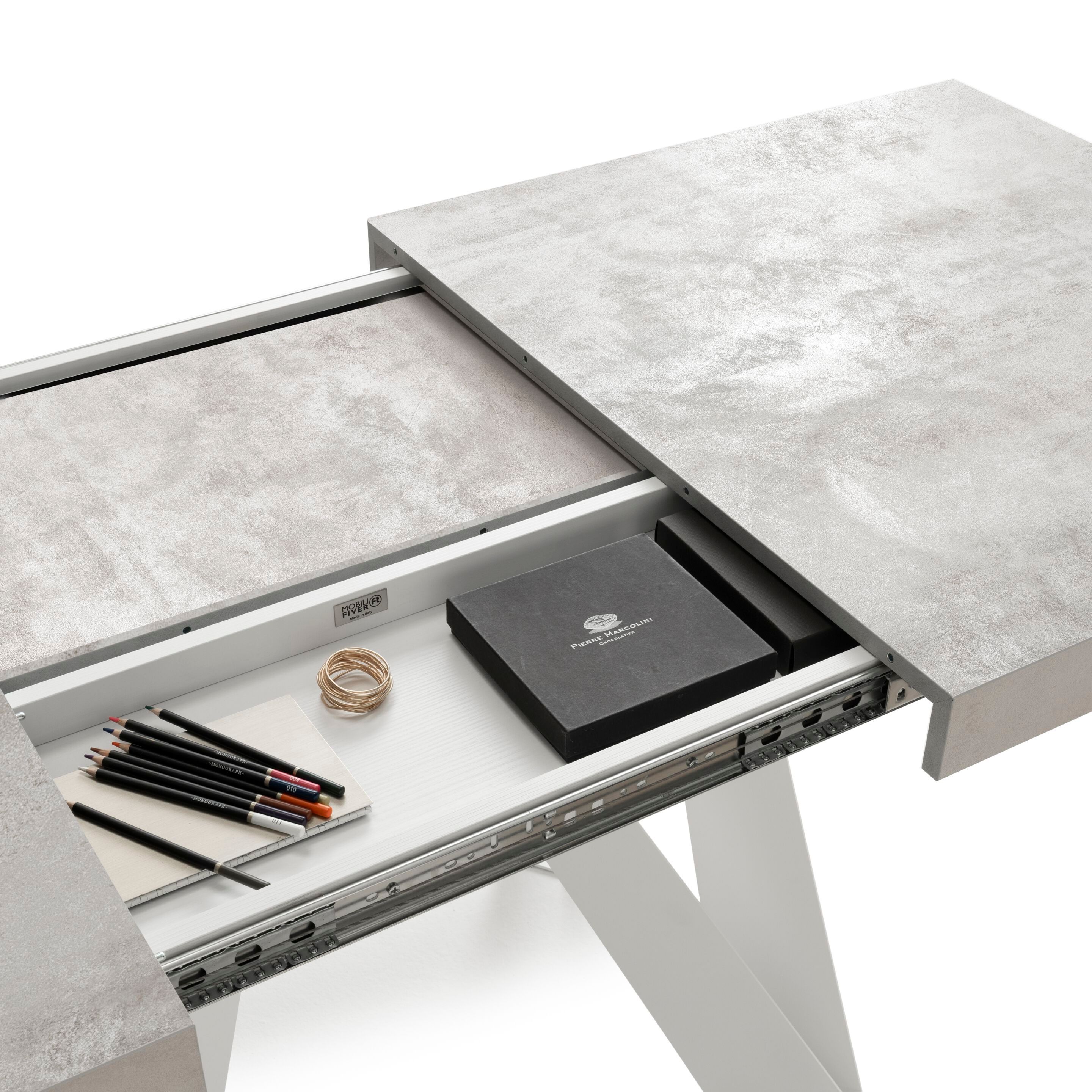 Выдвижной прямоугольный стол из железа с меламиновой столешницей Mobili Fiver ROMINA ARCH-00069646 - Вид №37