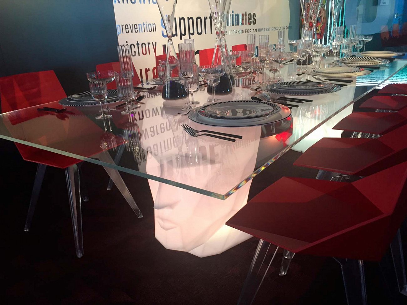 Приставной столик фигурный светящийся 49 см Adan от Vondom VONDOM ADAN ОТ VONDOM 288875 Голубой  - Вид №5