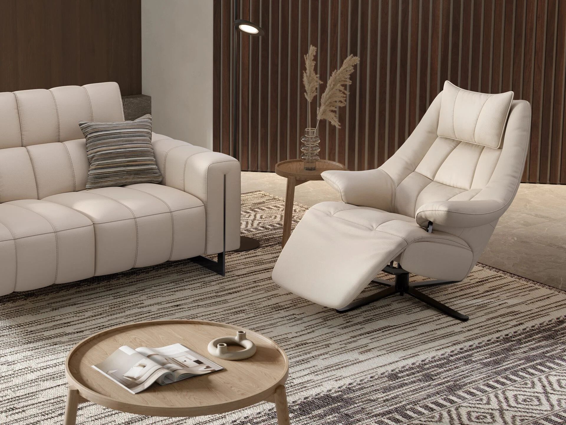 Кожаное вращающееся кресло с подлокотниками Sofanella FLORENCE ARCH-00065983 - Вид №5