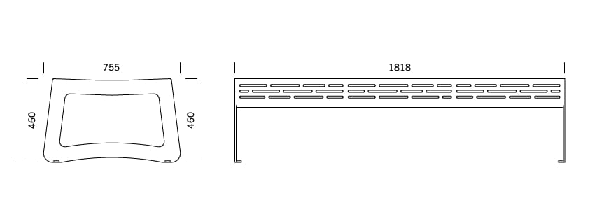 Скамья из нержавеющей стали со встроенным освещением BENKERT BANKE Chalidor ARCH-00123340 - Вид №3