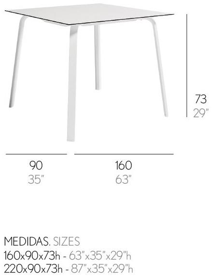GANDIABLASCO Прямоугольный садовый стол Stack sun-id-1504233 - Вид №6