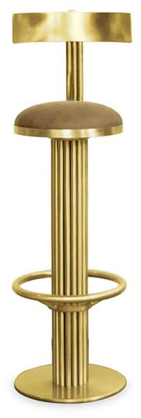 Essential Home Барный стул из латуни с подставкой для ног sun-id-1475027 - Вид №1