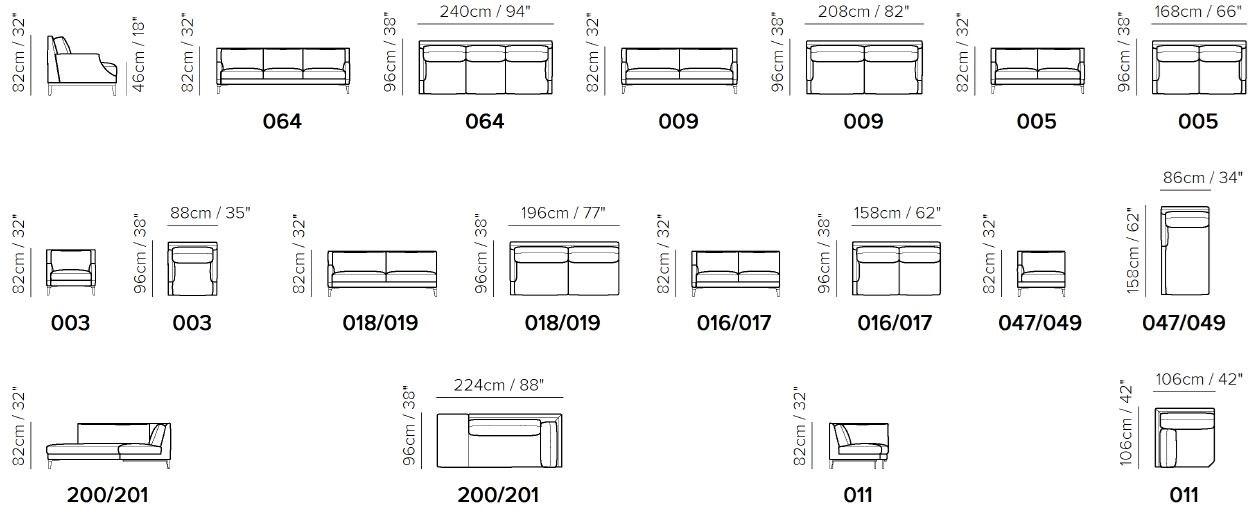 Natuzzi Модульный кожаный диван с шезлонгом Winston sun-id-1447509 - Вид №2