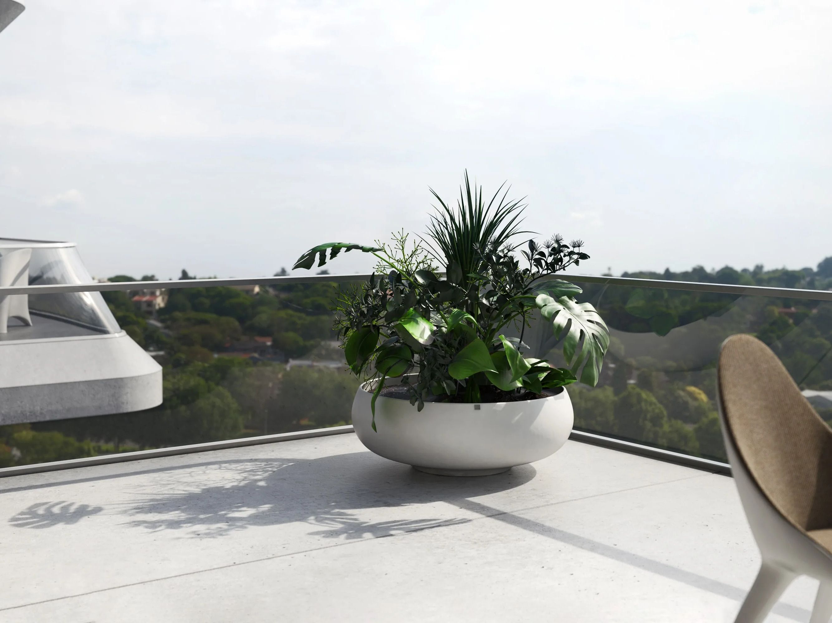 Низкий садовый горшок из стекловолокна GANSK ARCH-00076870 - Вид №1