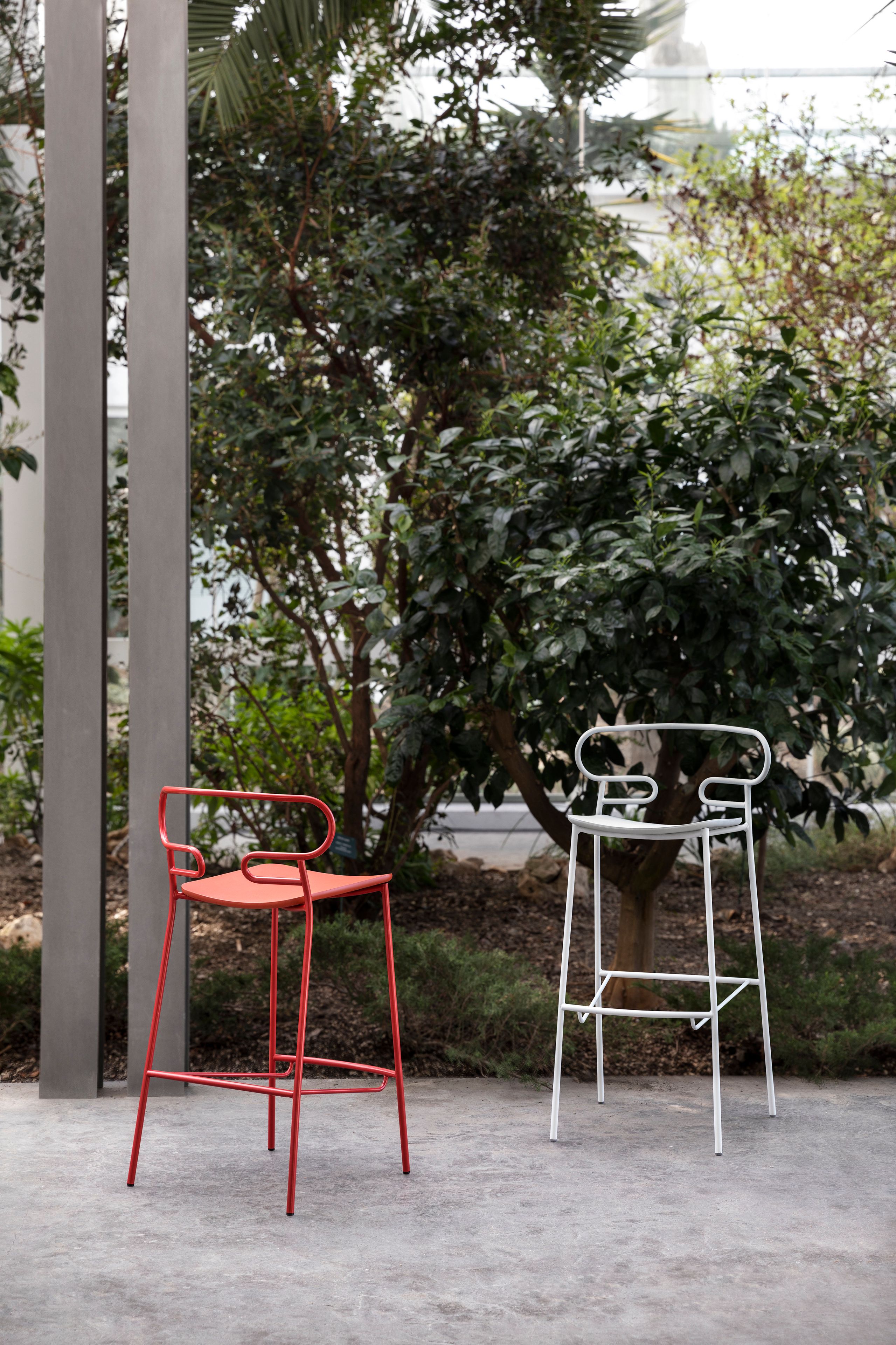 Металлический и полиуретановый табурет с подставкой для ног TrabA' Генуя ARCH-00044939 - Вид №7