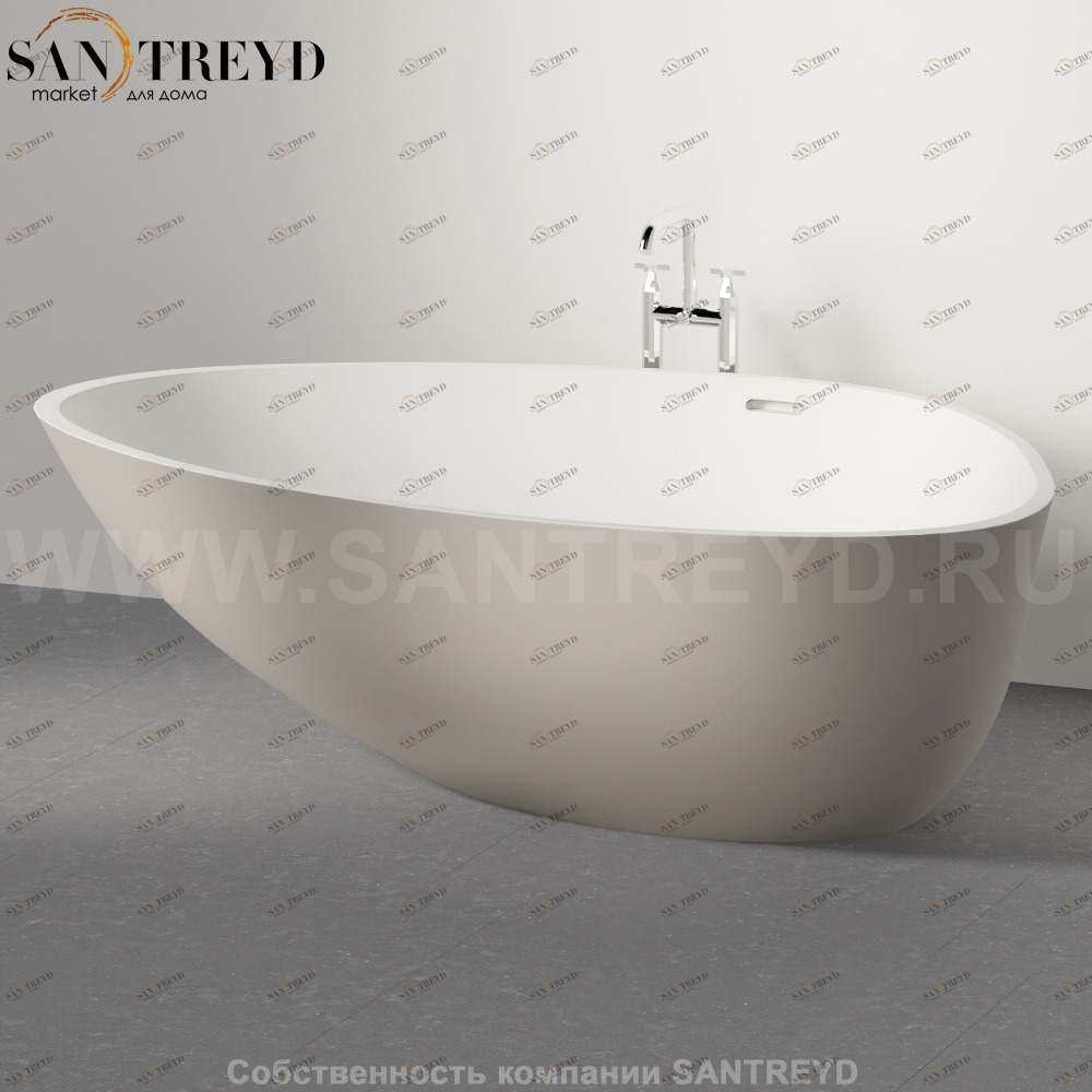 Ванна свободностоящая DROP серая Agape AVAS1097ZL