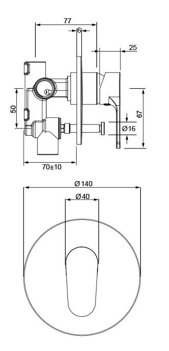 GLHPSDCP Смеситель для душа Glide с дивертором Methven Хром - Вид №1