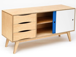 Деревянный шкаф с ящиками с раздвижными дверями