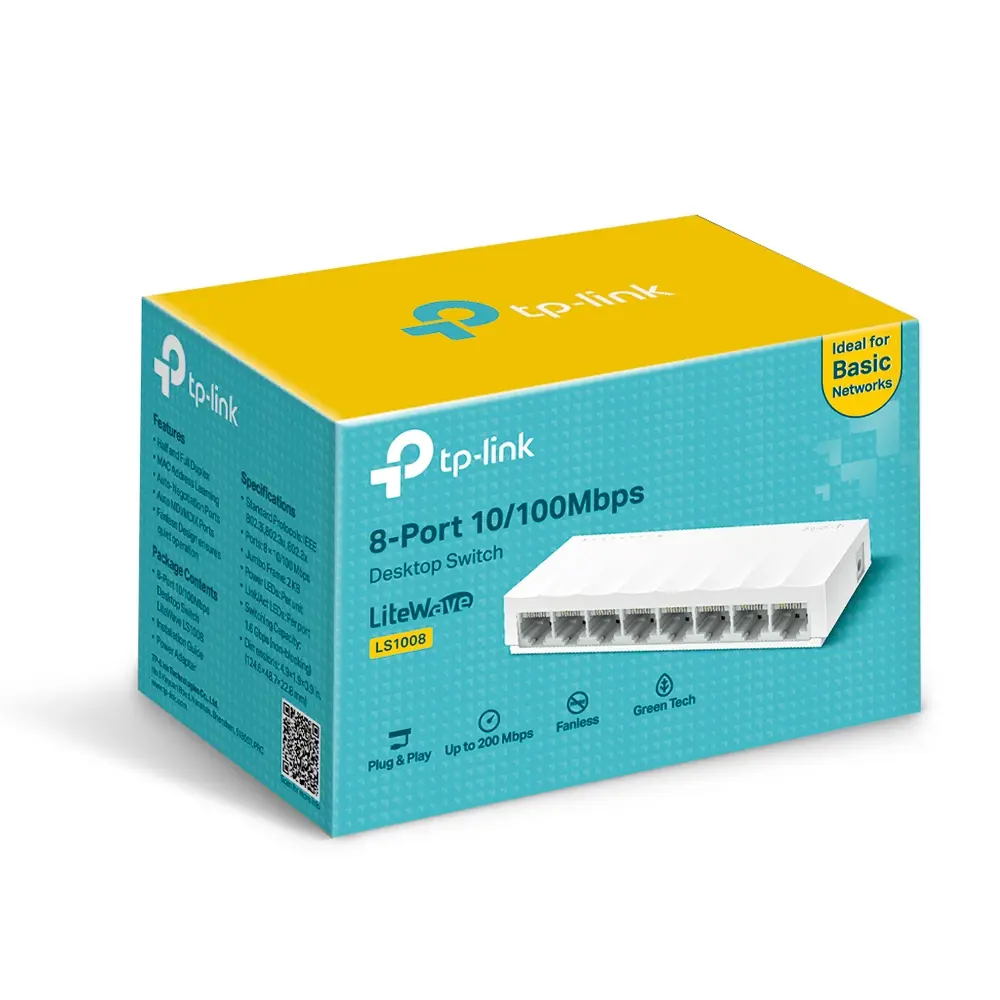 Коммутатор TP-Link LS1008 100 Мбит/с 82677903 STLM-2062376 TP LINK  - Вид №4