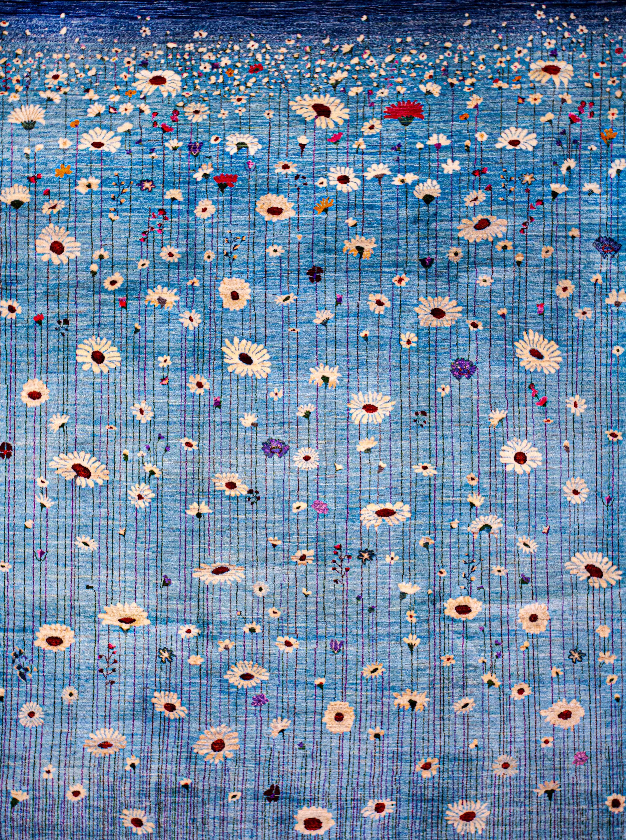 Прямоугольный шерстяной цветочный ковер Zollanvari Flower Meadow ARCH-00023758 - Вид №1