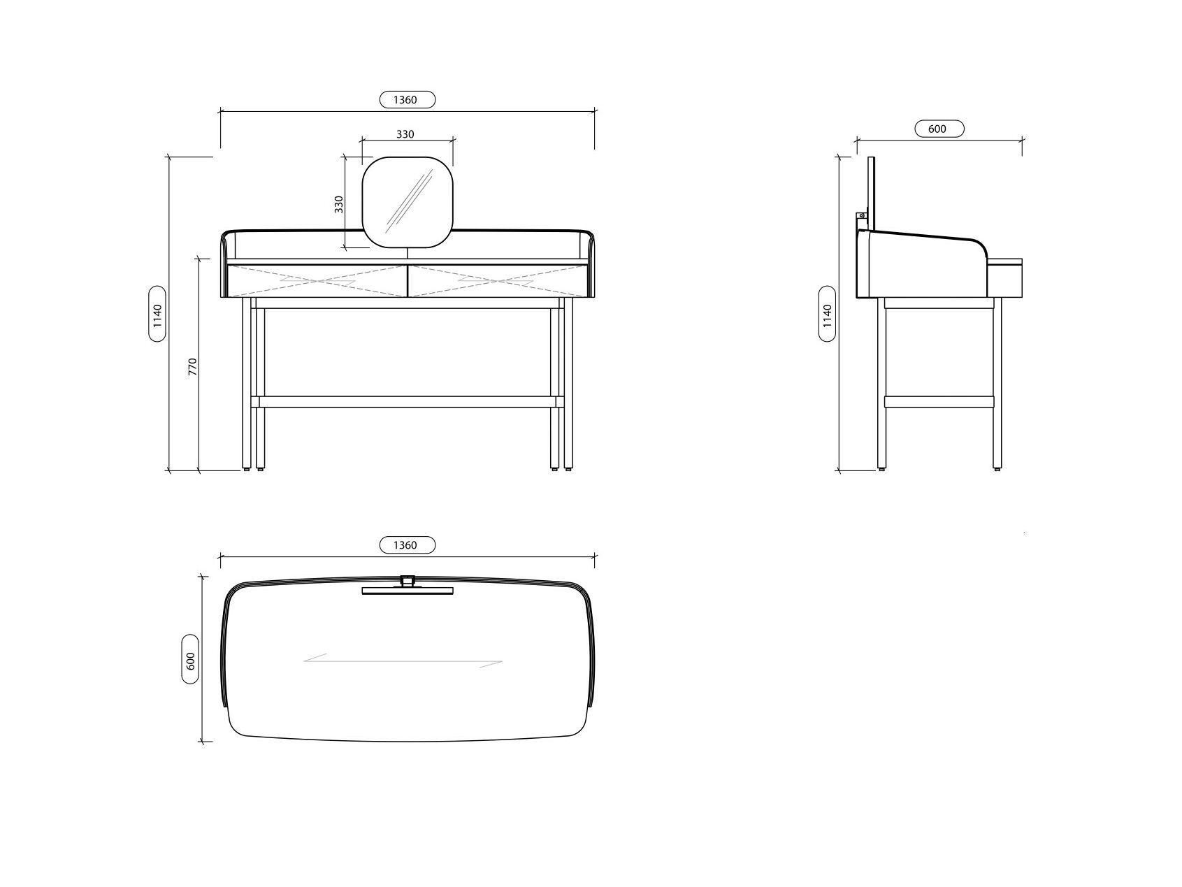 Мобильный туалетный столик Laskasas Essence ARCH-00096419 - Вид №4