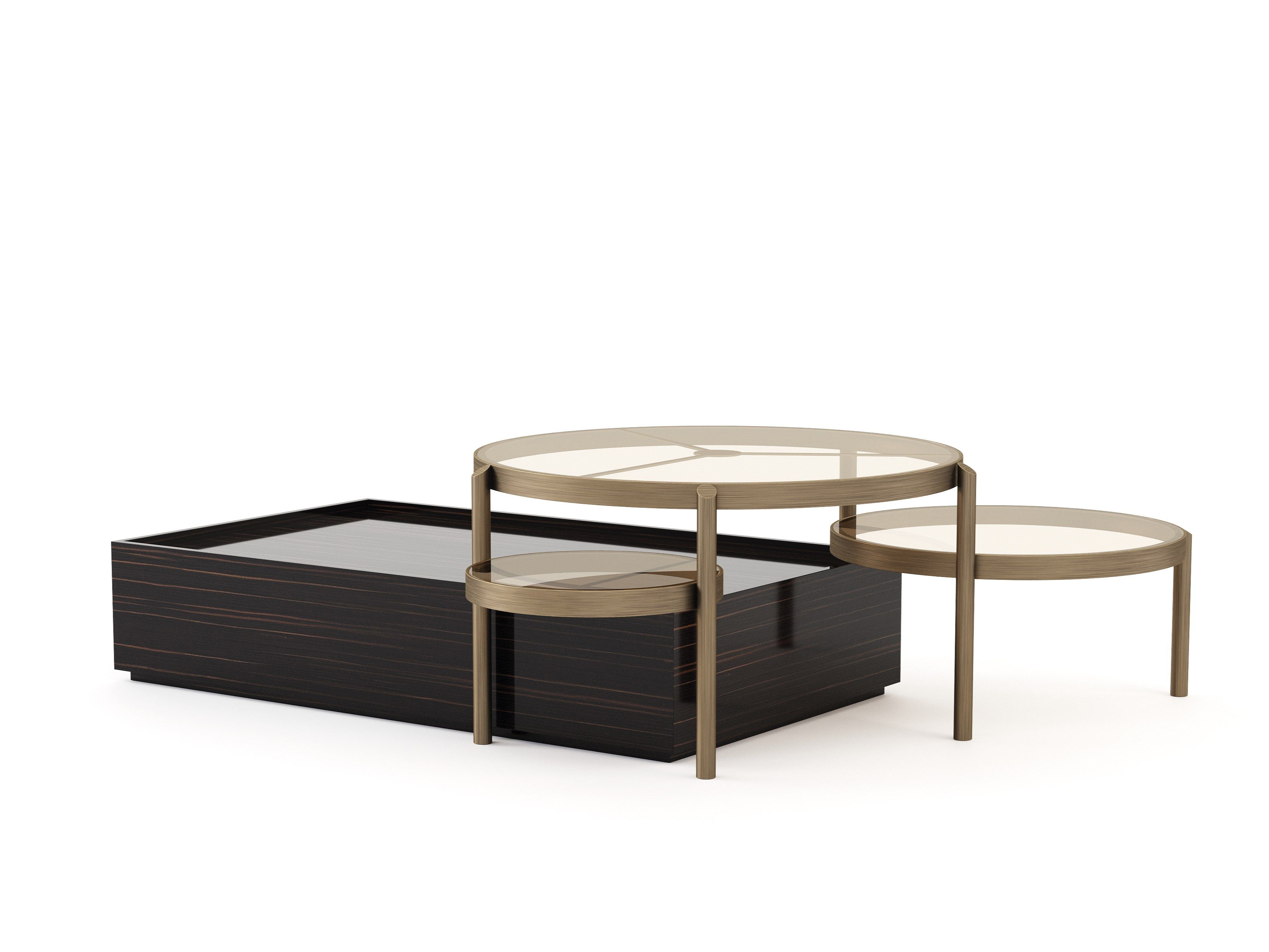 Низкий журнальный столик из бронзы и дерева Stylish Club His &amp ARCH-00059988 - Вид №1