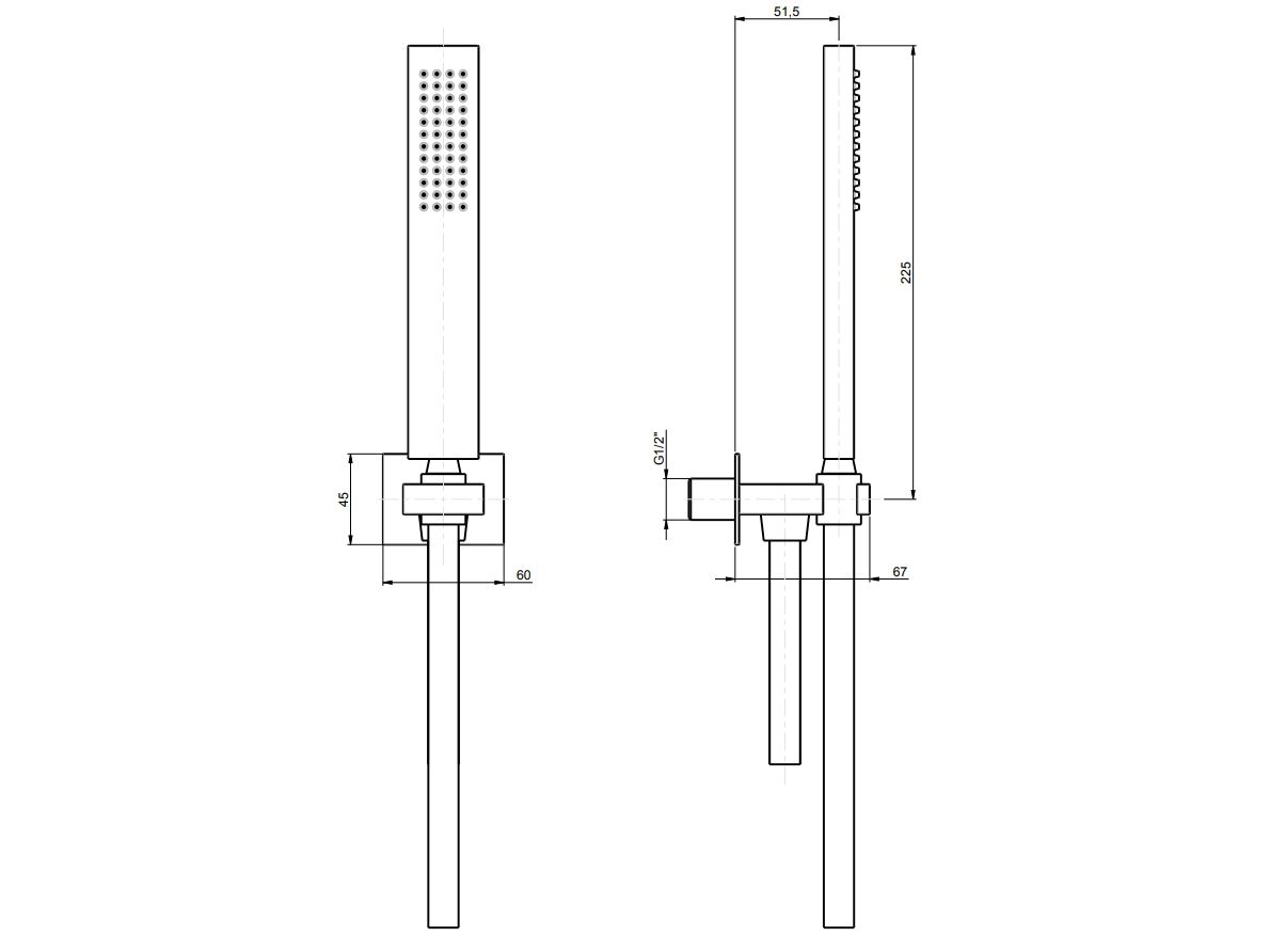 Настенный ручной душ с держателем Rubinetterie Frattini дуплекс ARCH-00126488 - Вид №10