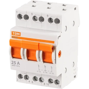 Модульный переключатель TDM Electric МП-63 3P 25 А трёхпозиционный