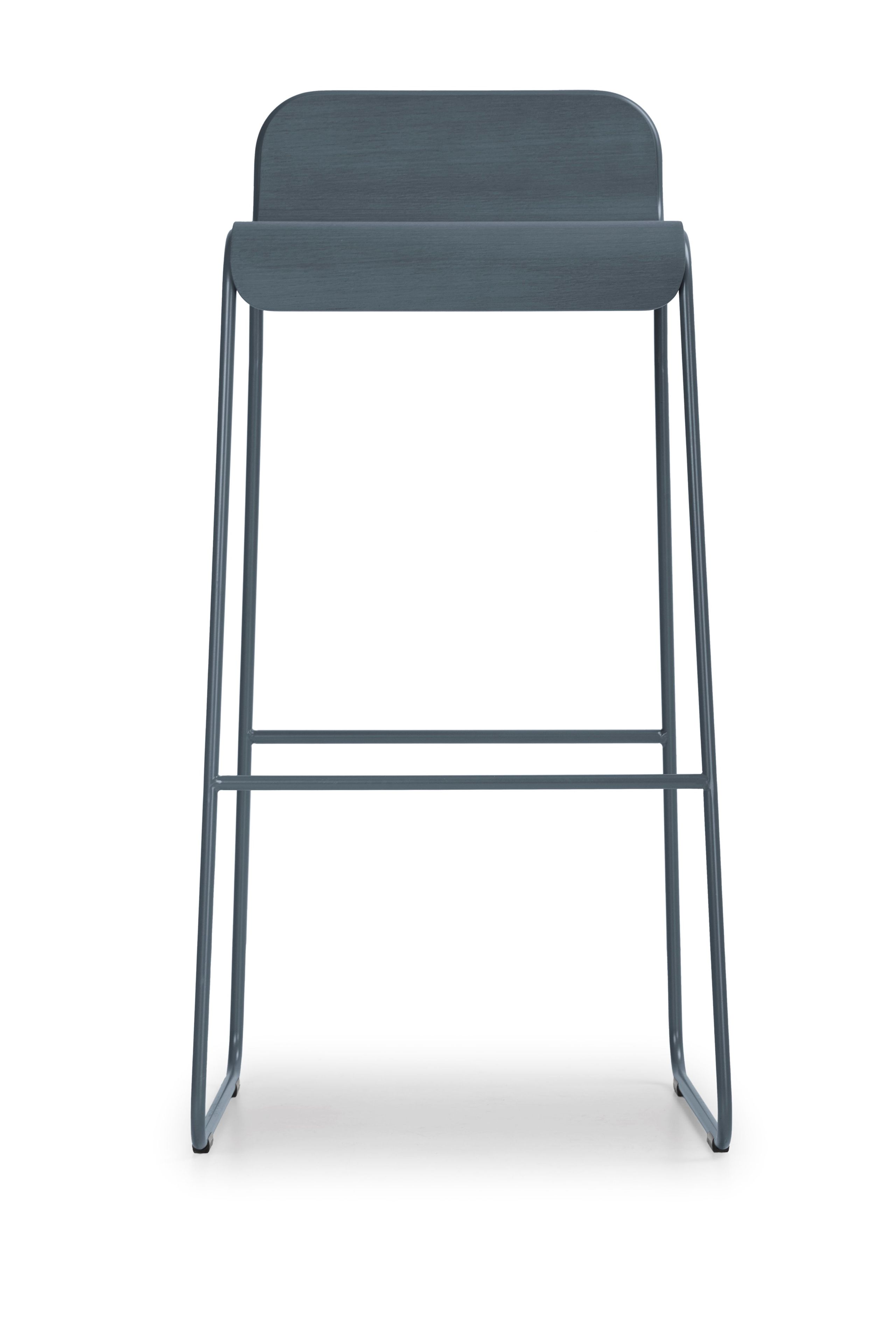 Стальной и деревянный табурет с подставкой для ног True Design Flow ARCH-00057643 - Вид №4