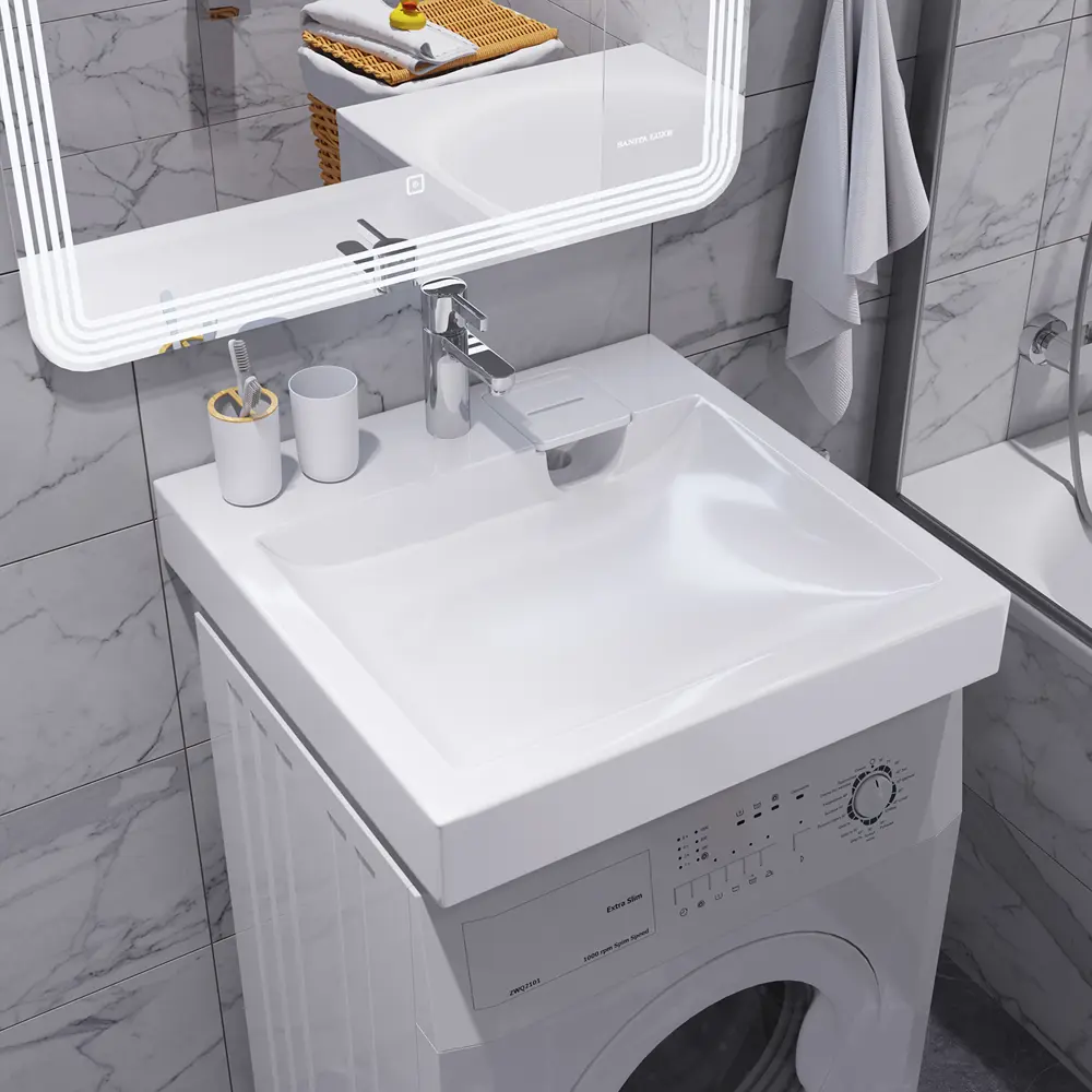 SANITA LUXE Space 55 — прямоугольная фарфоровая раковина для ванной 89127798 Spase STLM-1350283 - Вид №3