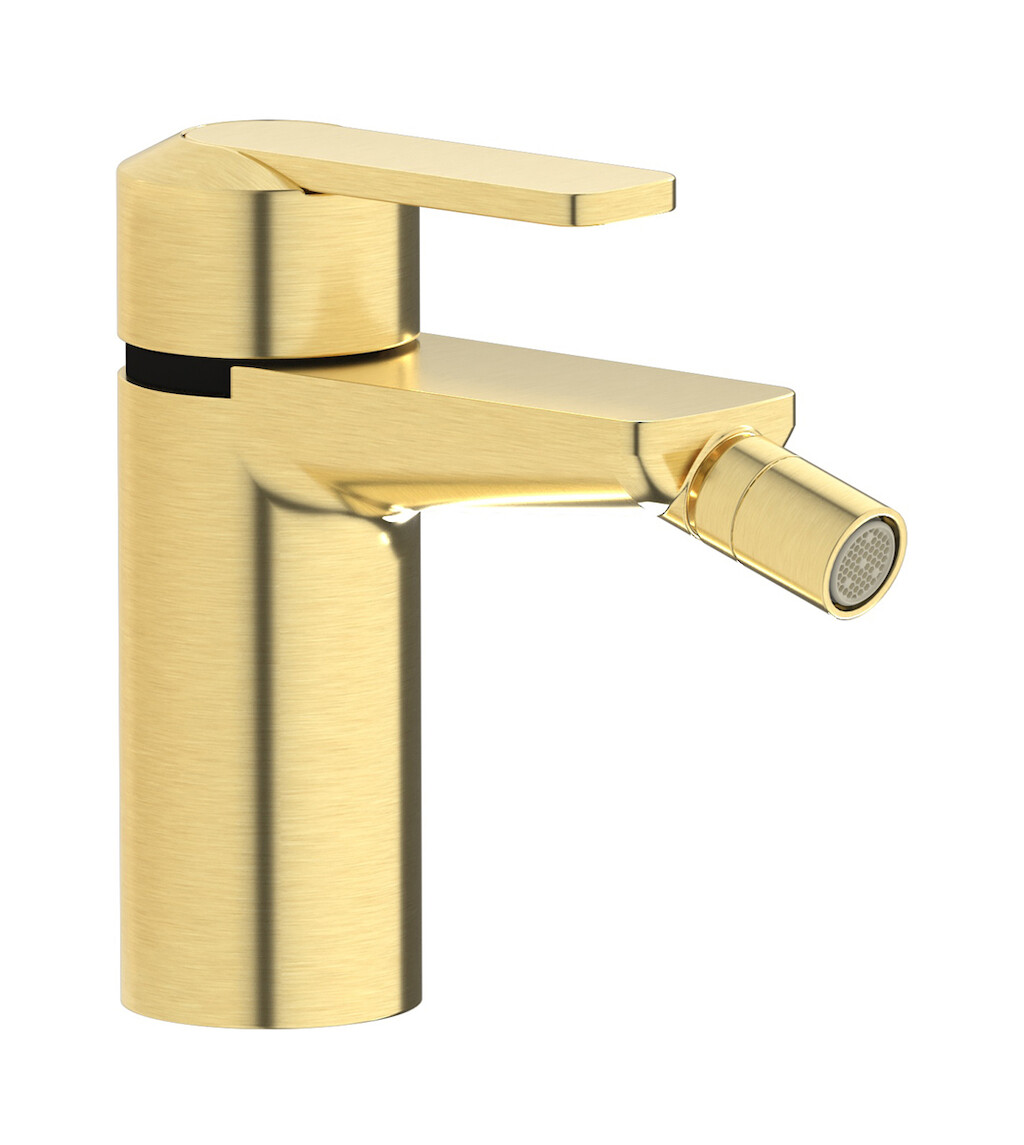 Смеситель для биде на 1 отверстие в комплекте с донным клапаном. WE ARE IB c6220is Brushed Pale Gold C-67