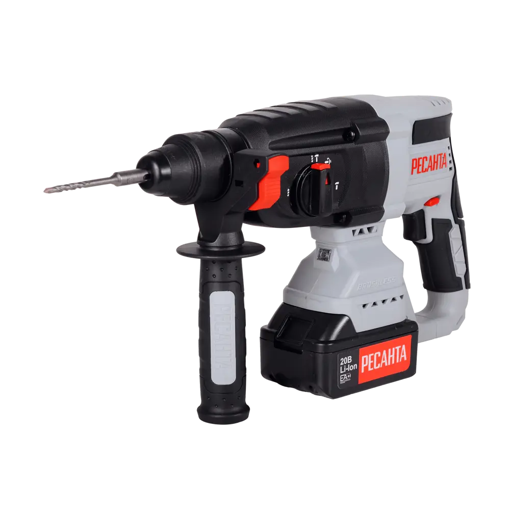 Перфоратор аккумуляторный SDS-plus Ресанта АП20/4, 20 В Li-Ion 2x4 Ач, 3.2 Дж STLM-2194541