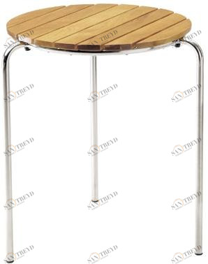 Adico Круглый штабелируемый стол из нержавеющей стали и дерева sun-id-1383752