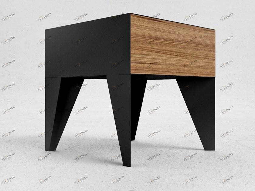 ODESD2 Прикроватная тумба из дуба и фанеры из стального шпона E sun-id-1476482