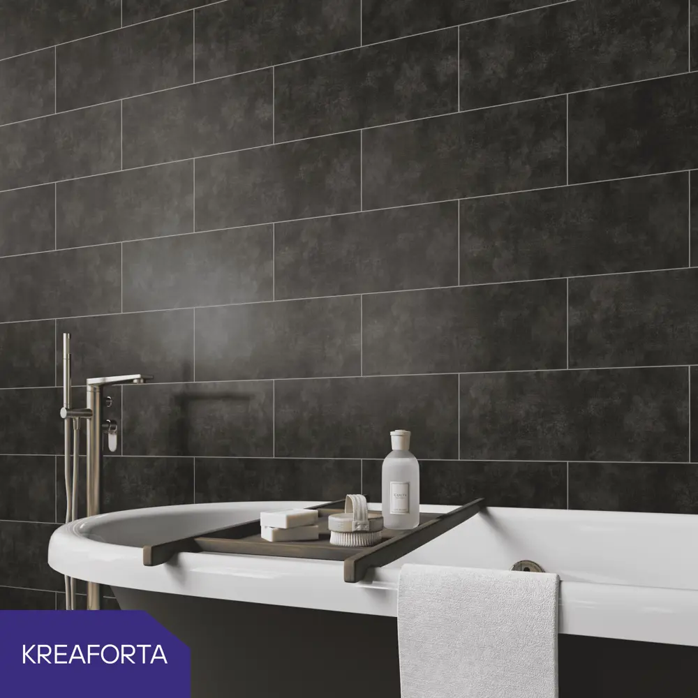 Панель ПВХ KREAFORTA Импресса серый 1200x250x10 мм 1.2 м² (4 шт.) 89454943 STLM-2047118  - Вид №1