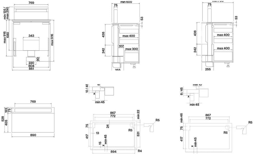Вытяжка из алюминия и стекла Falmec дизайн ARCH-00045050 - Вид №4