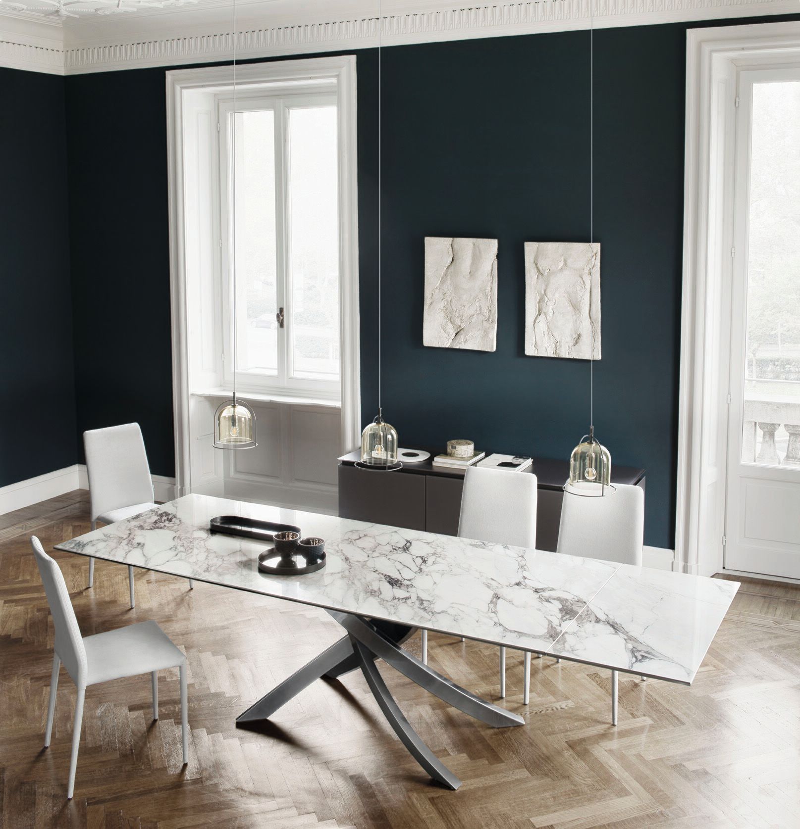 Стальной бочкообразный стол и SuperMarmo Bontempi Casa художественный ARCH-00049413 - Вид №8