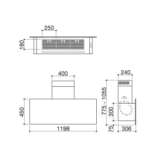 Настенный вытяжной шкаф из нержавеющей стали со встроенным освещением Barazza Steel ARCH-00079951 - Вид №2