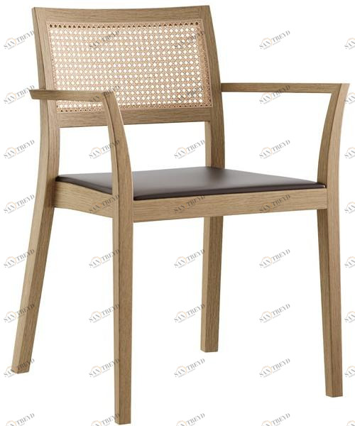 horgenglarus Штабелируемый стул из массива дерева с подлокотниками  6-596a 