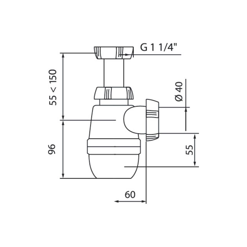 Сифон МИНОР 1 1/4 х 40 мм без выпуска (30718036) 30718036 Santreyd  - Вид №2