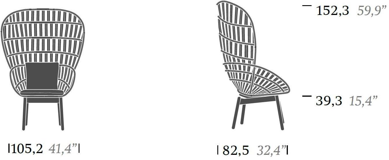 Kettal Садовое кресло с высокой спинкой Cala #27200000 - Вид №7