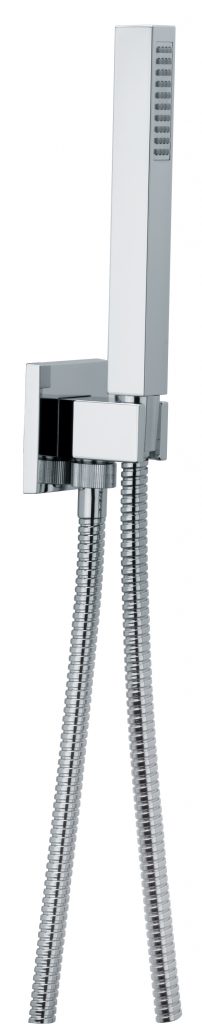 834 / EPR Душевой набор из АБС-пластика с фиксированным уголком для подачи воды, однофункциональный ручной душ из АБС-пластика и мм. Шланг с двойной блокировкой 1500, конический 1/2 дюйма. Bongio Wellness 834/EPR