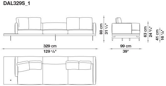 B&B Italia 3-х местный тканевый диван с шезлонгом Dock sun-id-1355318 - Вид №25