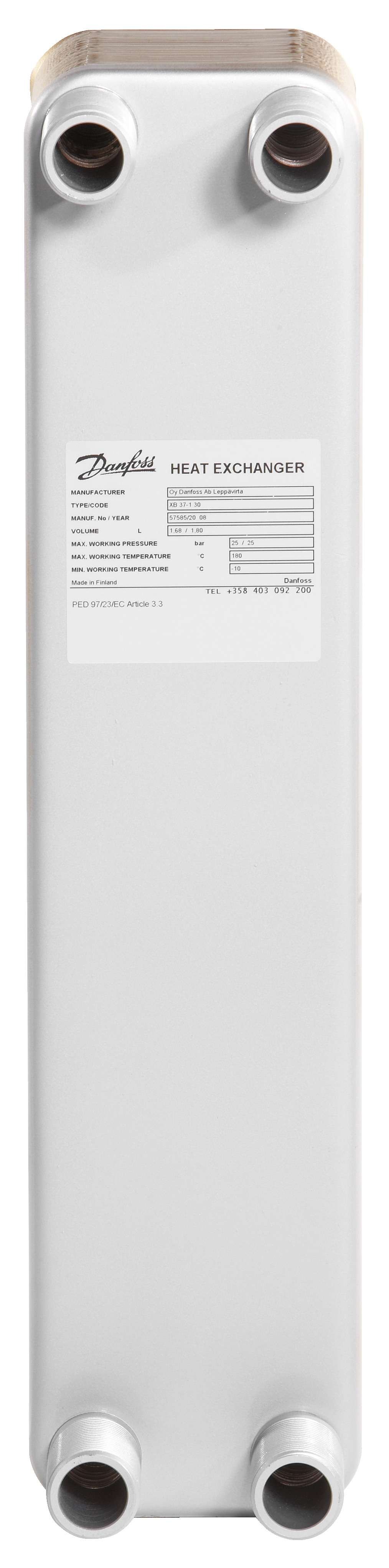 Danfoss Паяный пластинчатый теплообменник серии XB37 XB 37L-1 110 PN25 Паяный ТО 004H7283  - Вид №98