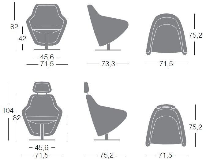 Segis Вращающееся кресло из ткани с подлокотниками и подголовником sun-id-1389780 - Вид №2
