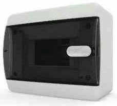 Бокс внешний на 6 модулей Tekfor (черная прозрачная дверь)