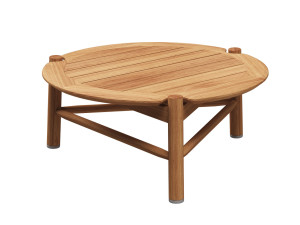 Круглый низкий стол из тикового дерева