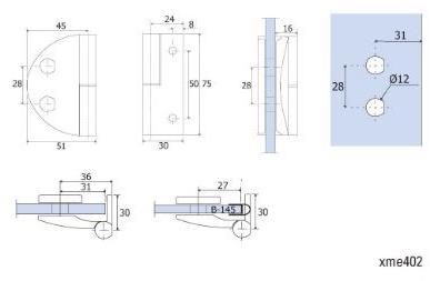 Metalglas Bonomi Петли для душевых кабин из латуни  B-601 dx - sx  - Вид №4