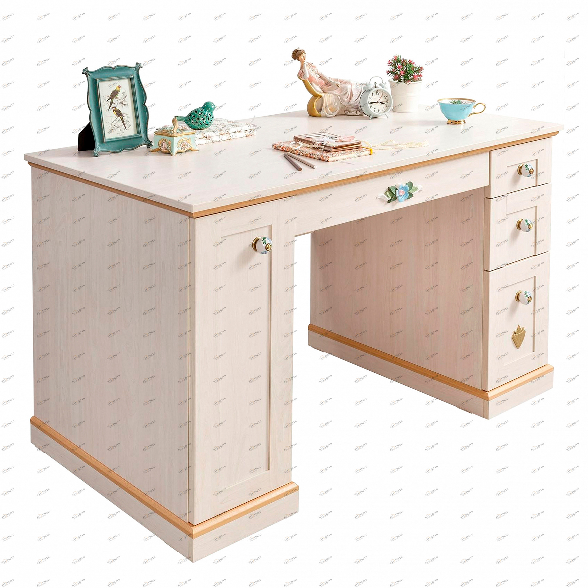 Письменный стол с ящиками беленый дуб Flora CILEK FLORA 00-3832429 Бежевый Santreyd