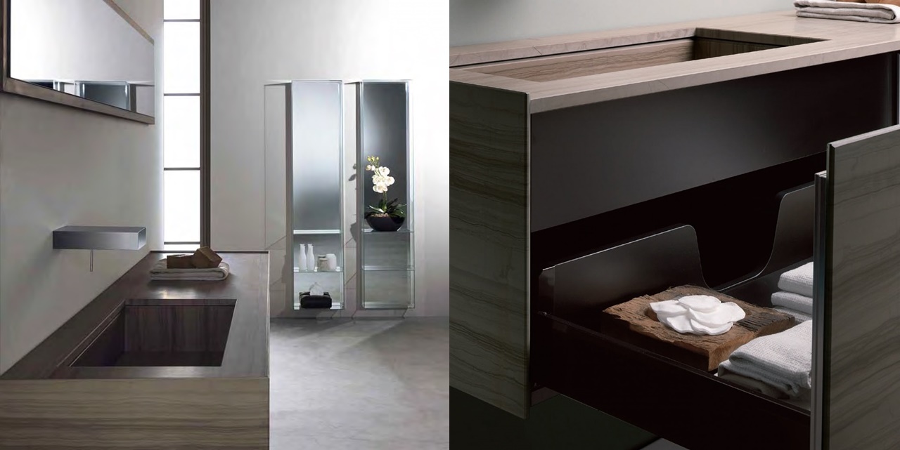 Toscoquattro Комплект мебели для ванной 01 из мрамора TIME св. коричневый T2180LD17S3LD - Вид №2