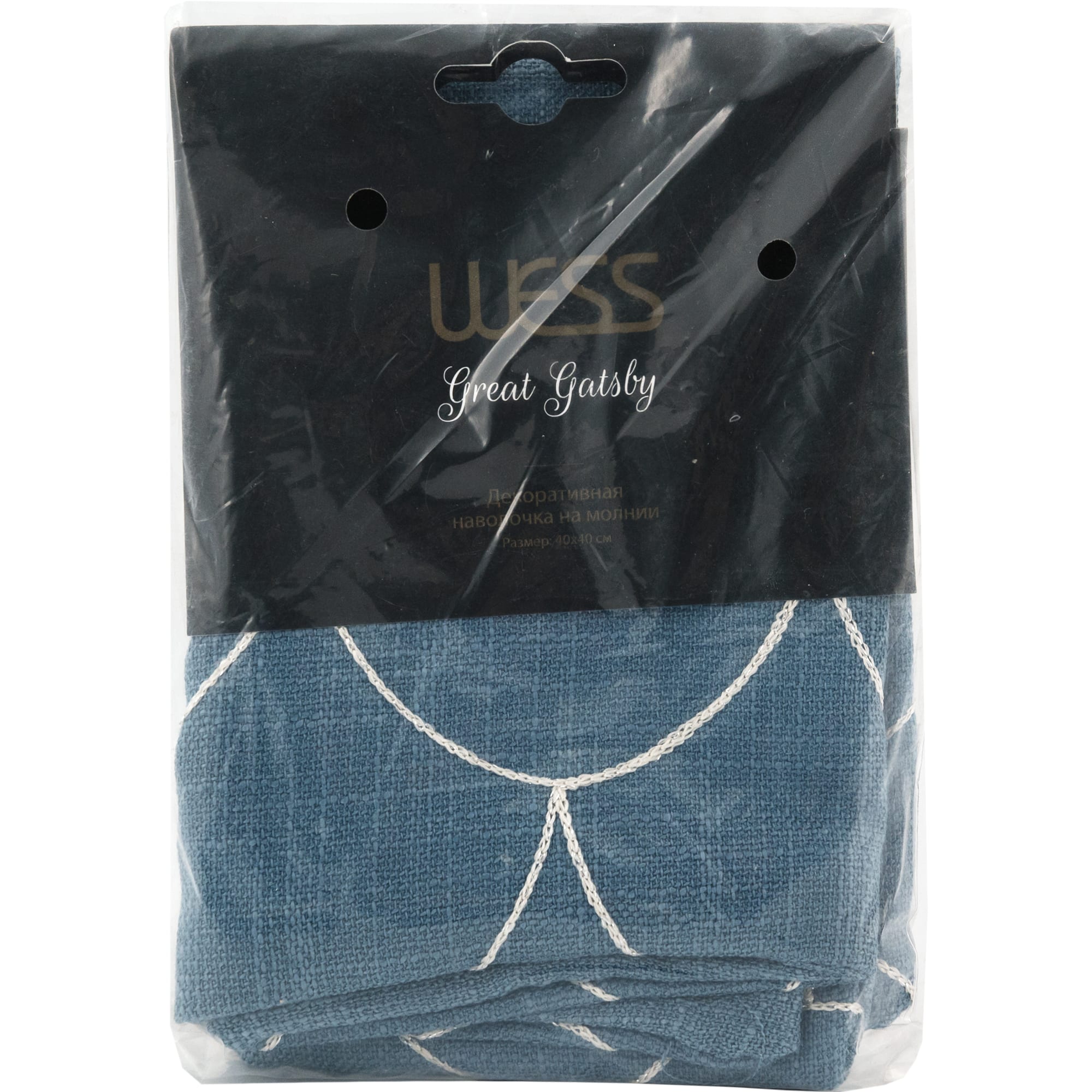 82041963 Наволочка декоративная GreatGatsby, 40x40 см, цвет синий Santreyd  - Вид №3