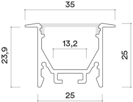 HER Линейный световой профиль из алюминия для светодиодных модулей  Pf220  - Вид №2
