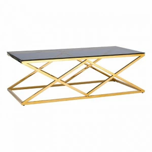 Журнальный столик стеклянный дымчатый с основанием золото 120х60 см "Инсигния" STOOL GROUP  00-3881887 Золото