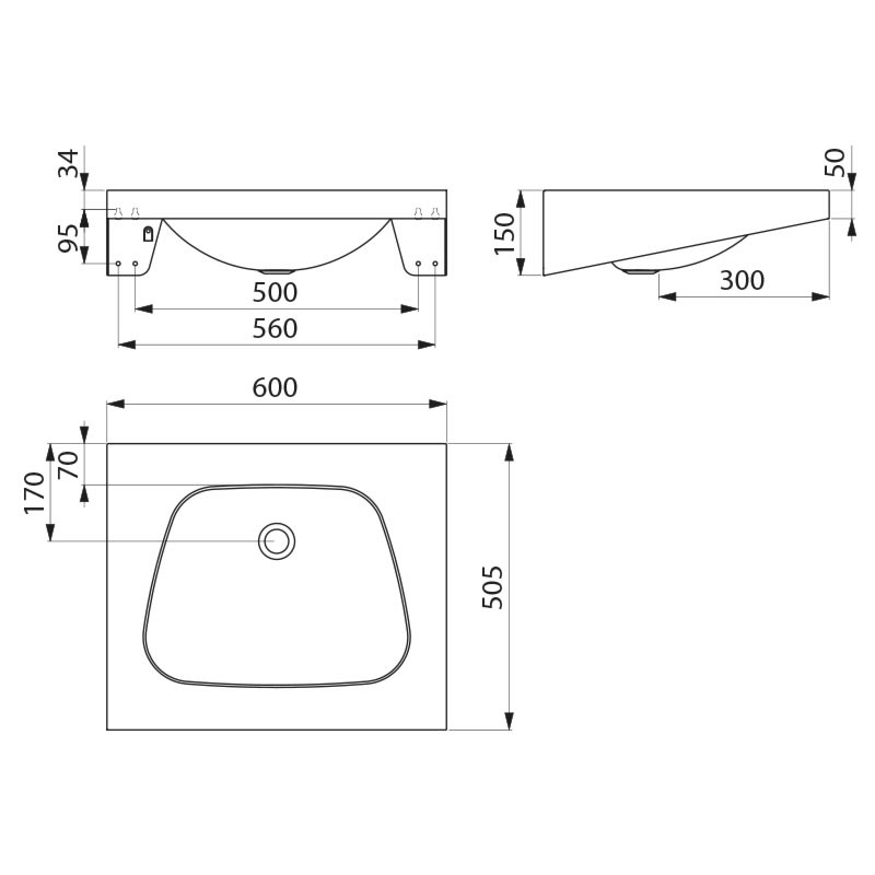 120270 Умывальник настенный TRAPEZ DELABIE  - Вид №1