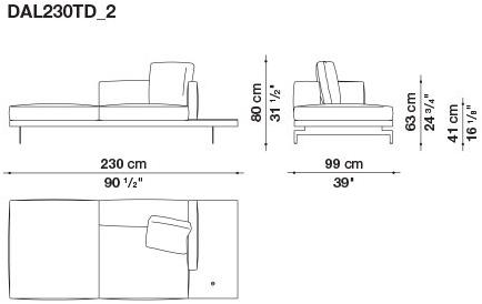 B&B Italia 3-х местный тканевый диван с шезлонгом Dock sun-id-1355318 - Вид №166