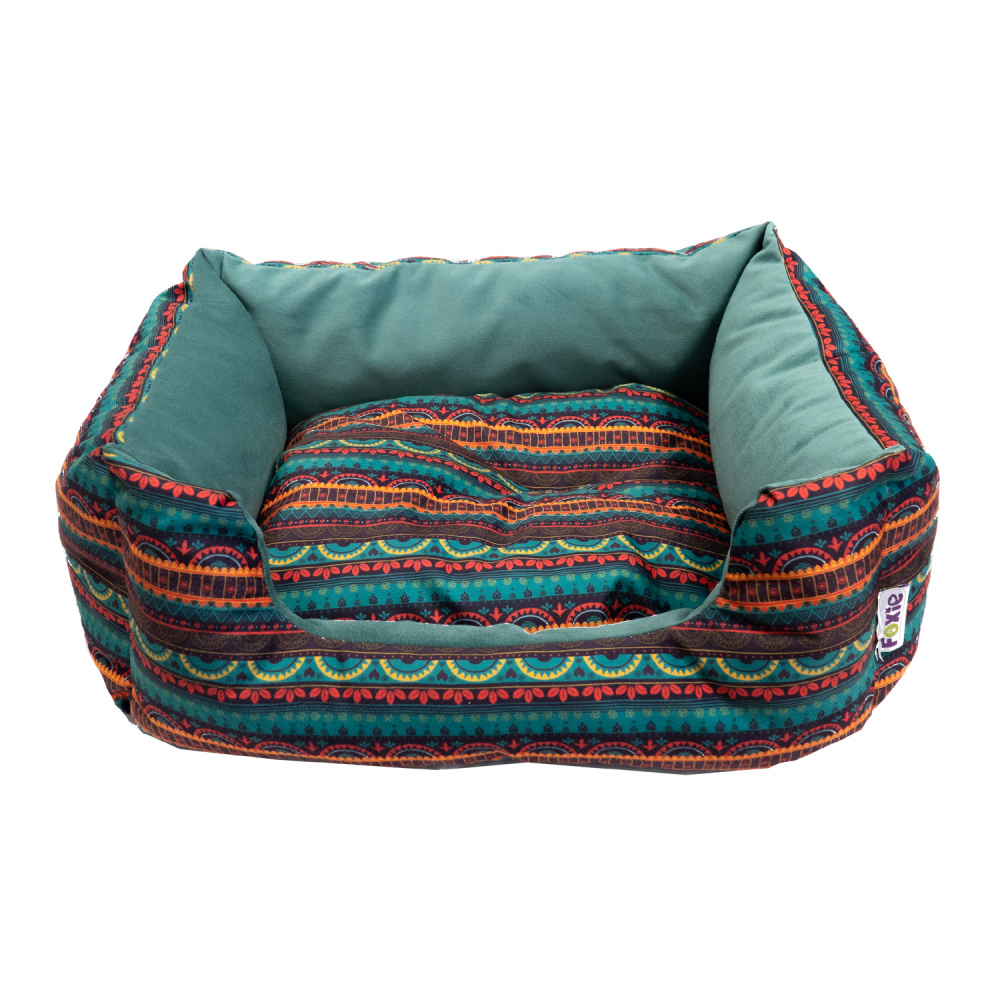 ПР0057007 Лежак для животных Ethnics 60х50х18см зеленый Foxie 