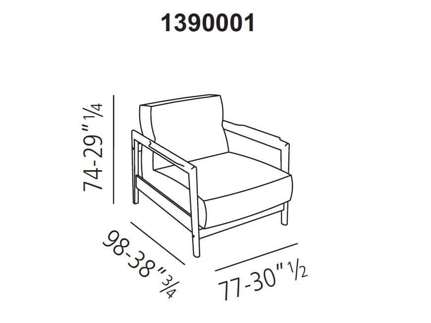 Кожаное или тканевое кресло с подлокотниками Vibieffe 1390 ESSENCE ARCH-00118580 - Вид №3