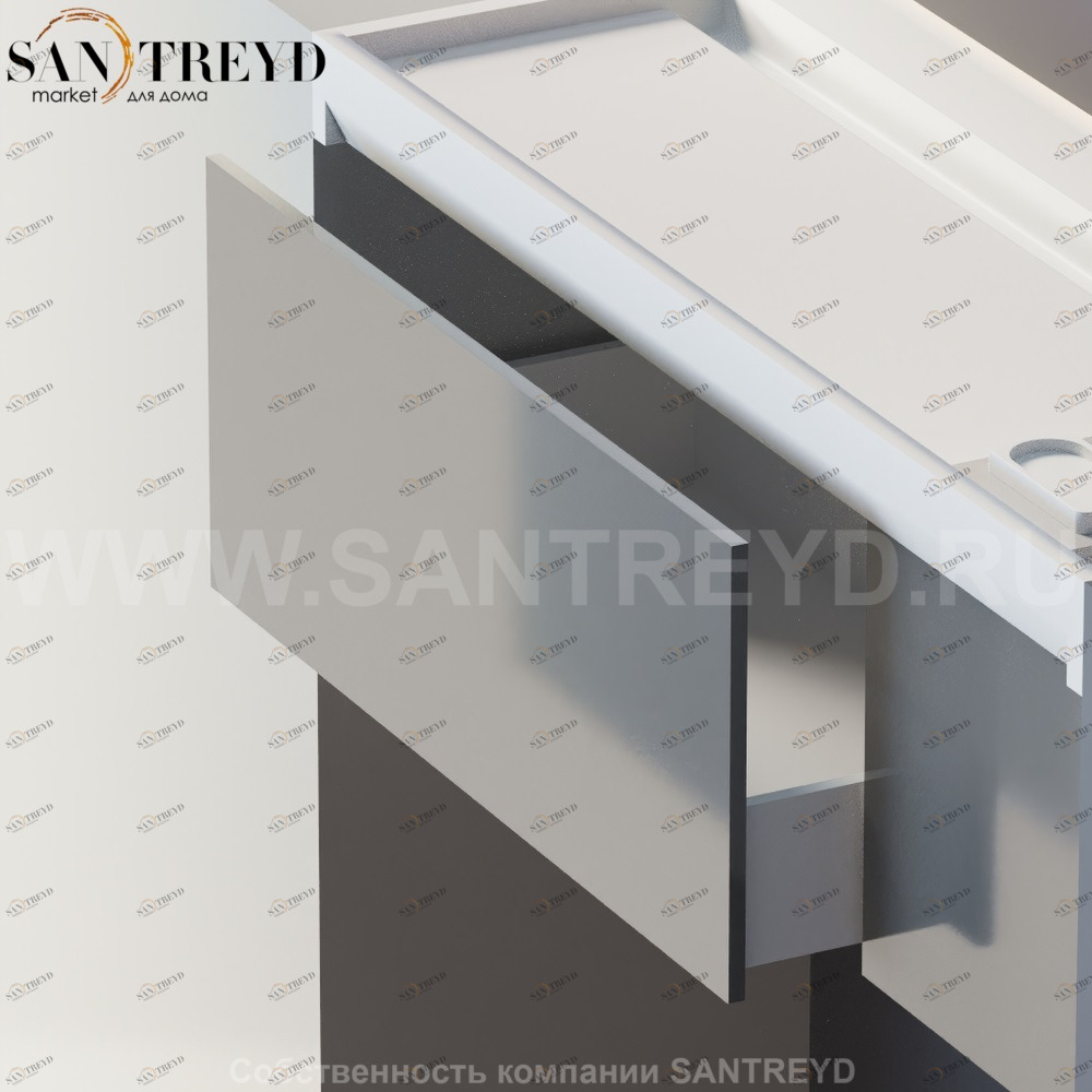 EVOLUZIONE Выдвижной двойной ящик с серой фронтовой панелью AEVOM19810F Agape