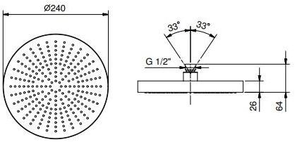 ABOUTWATER Лейка дождевого душа с держателем Af/21 Fantini Rubinetti sun-id-1348484 - Вид №3